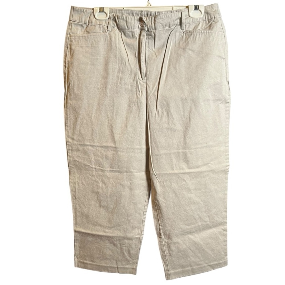 BRIGGS beige‎ stretch capri pants sz 14